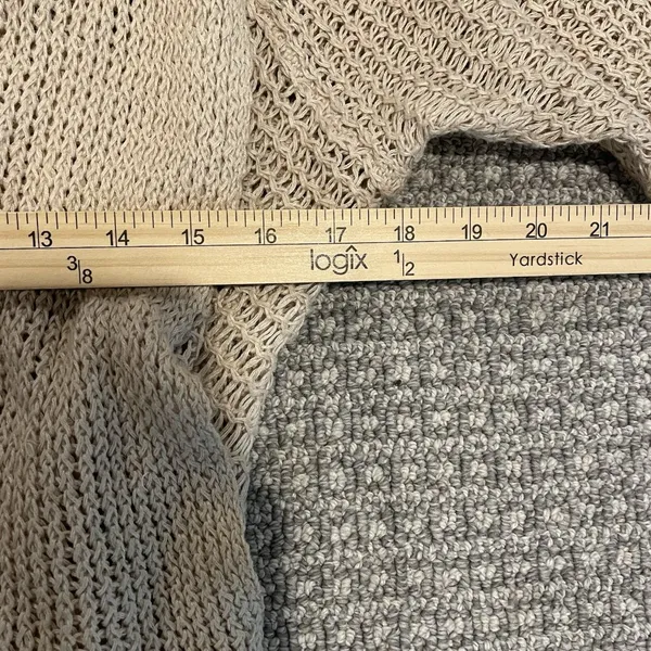 Cabi Cardigan Women Medium Linen Loose Knit Open Front Tan Beach Drape Lagenlook - Image 5