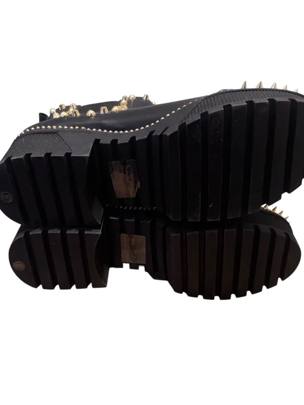 NWOT Cape Robin Pull-on Ankle Booties with Spikes- Black Gold Goth Punk Size 6 - Image 8