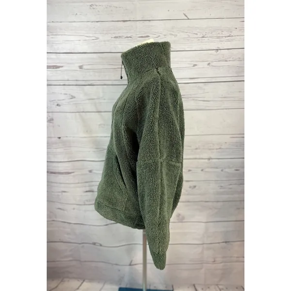 Lululemon Green Fleece Scuba Half Zip Pullover Jacket Cozy Sherpa - Image 2