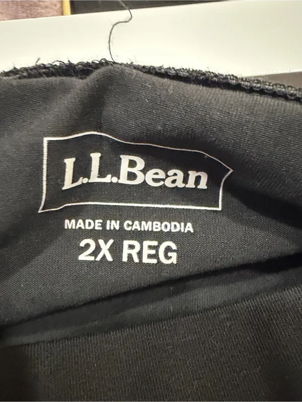 NWT L.L.Bean 2X Black Straight Leg Pants Stretch Cotton Plus Size Workwear - Image 3