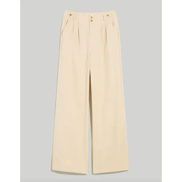 Madewell The Harlow Wide Leg Pant Linen Twill Harvest Moon Beige US 12 NWT - Image 6