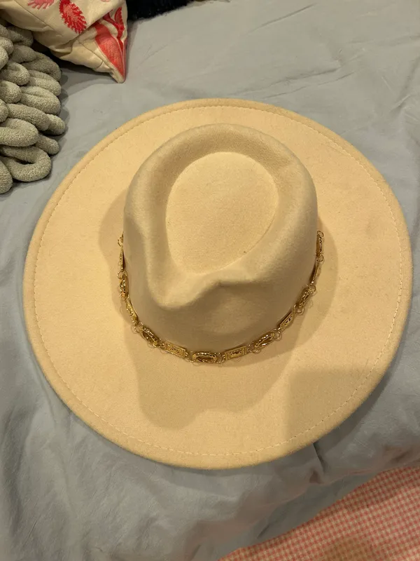 Boho Felt Wide Brim Fedora Hat - Image 5