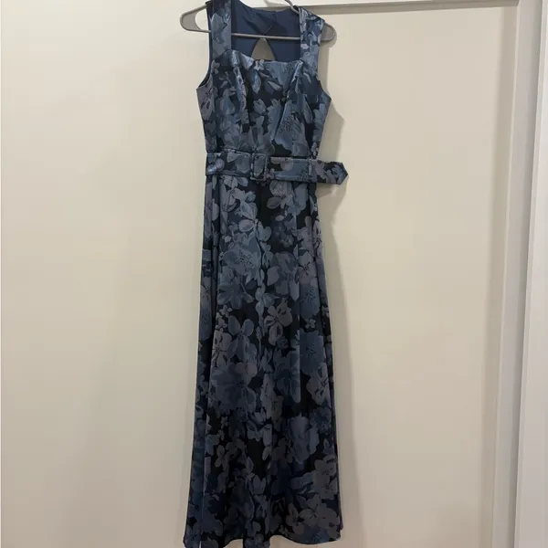 Alex Evenings Navy Floral A Line Mother of the Groom/Bride Dress - Image 2