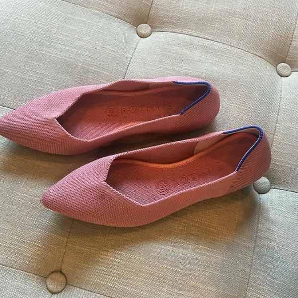 ROTHY'S The Point Retired Knit Upper Slip-on Pointed Flats Pink Size 7 - Image 9