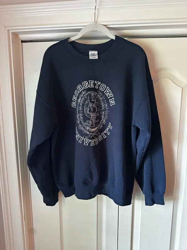 Navy Georgetown University vintage sweatshirt - Image 3