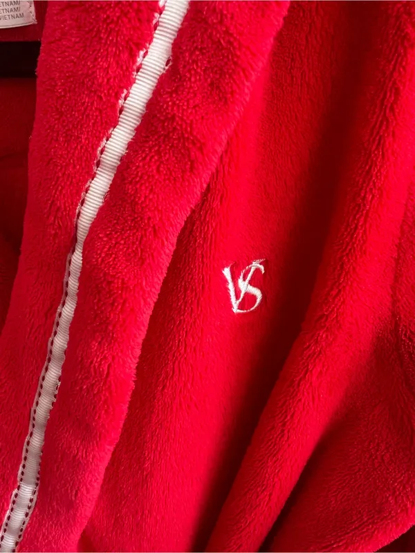 Victoria's Secret Plush Red Cozy Bath Robe Women Size S/P EUC - Image 2