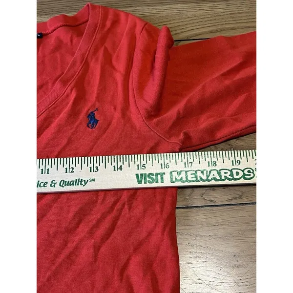 Ralph Lauren Sport Size Large V Neck‎ Red Cotton Sweater Preppy Staple Designer - Image 5