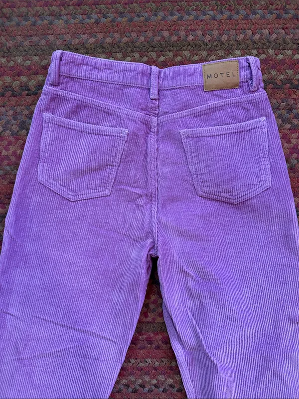Motel Rocks LAVENDER PURPLE Corduroy High-Waist Pants - Image 4