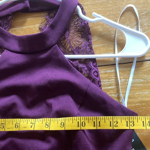 Lulu’s New Hometown Girl Plum Purple High Beck Lace Skater Mini Dress Size Small - Image 7