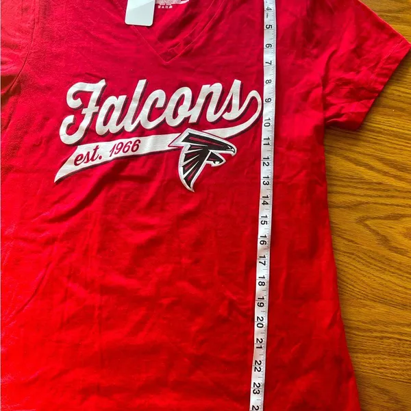 National Football League Team Apparel Atlanta Falcon’s Women’s T-Shirt with a V Neck in a size Large - Image 7