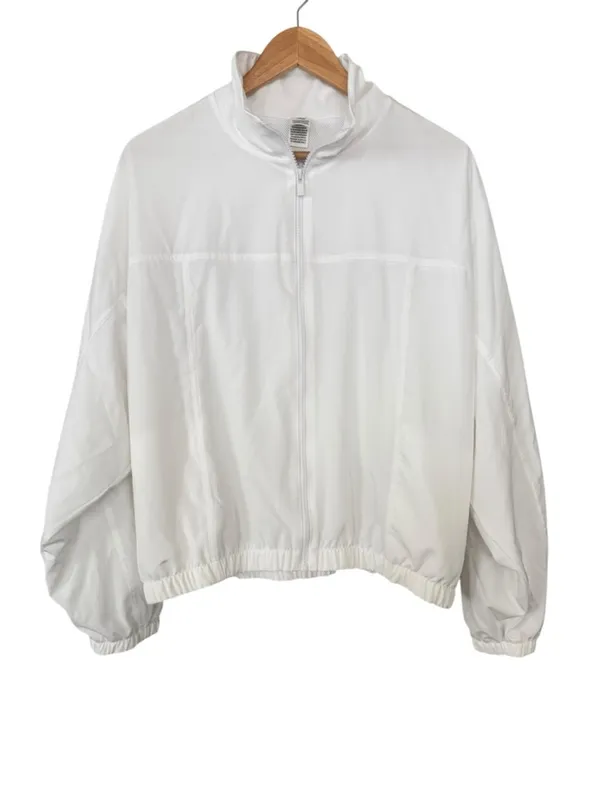 PINK BY VICTORIA’S SECRET Zip Up Cropped White Track Jacket Size XL - Image 3