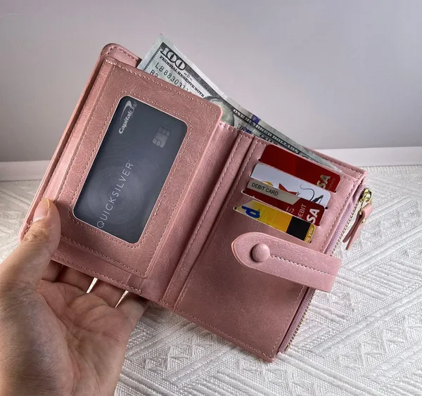 Wallet for Women,Trifold Snap Closure Wallet,Credit Card Holder Coin Purse - Image 6