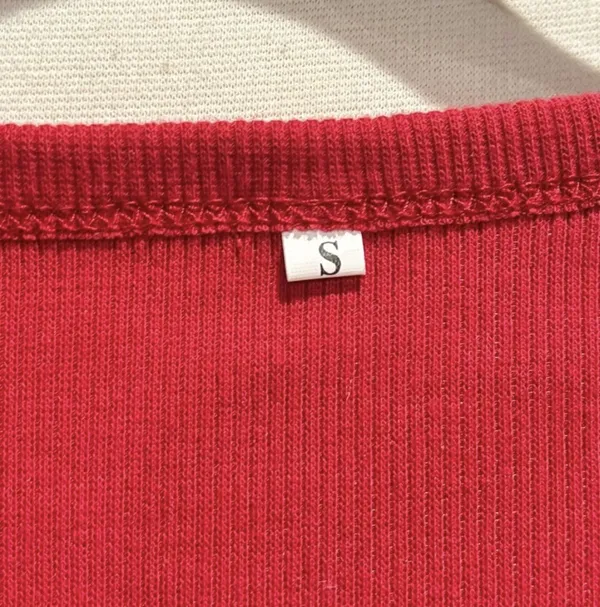 Red Ribbed Henley Lounge Romper - Image 9