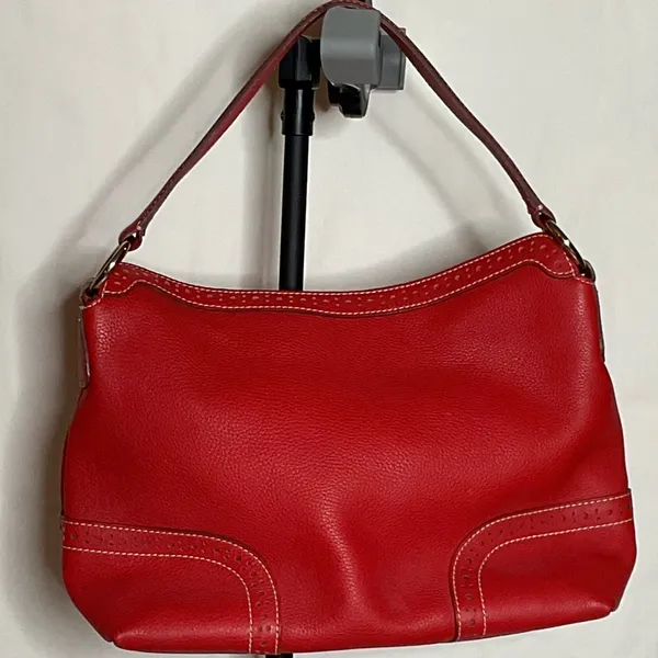 Dooney & Bourke Red Pebbled Leather Hobo Shoulder Bag - EUC - Image 3