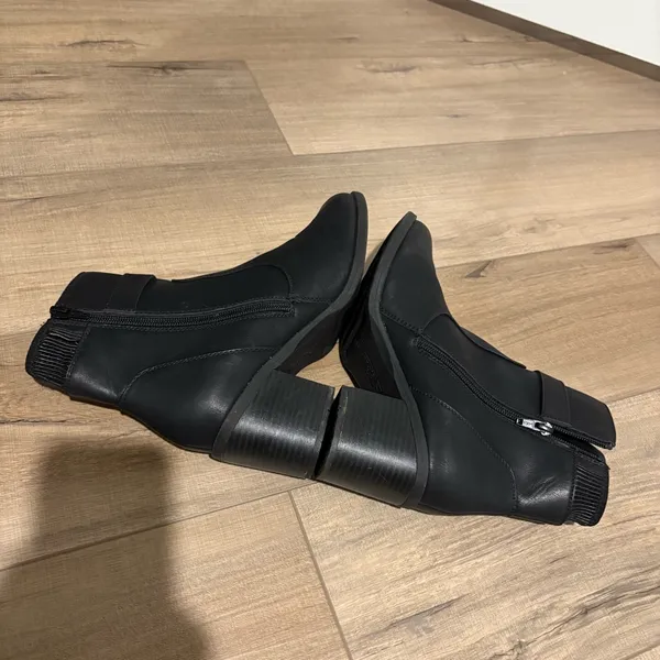 White Mountain Smooth‎ Dessert Zipper Buckle Heeled Booties Black Shoe Size 8.5 - Image 4