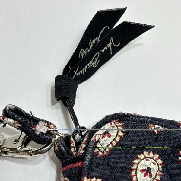 Vintage Paisley Vera Bradley Wristlet Black Quilted Made In USA - Image 3