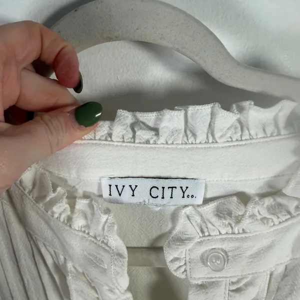 Ivy City Co Santorini White Blue Embroidered Tiered Maxi Dress Boho Womens 2x? - Image 5