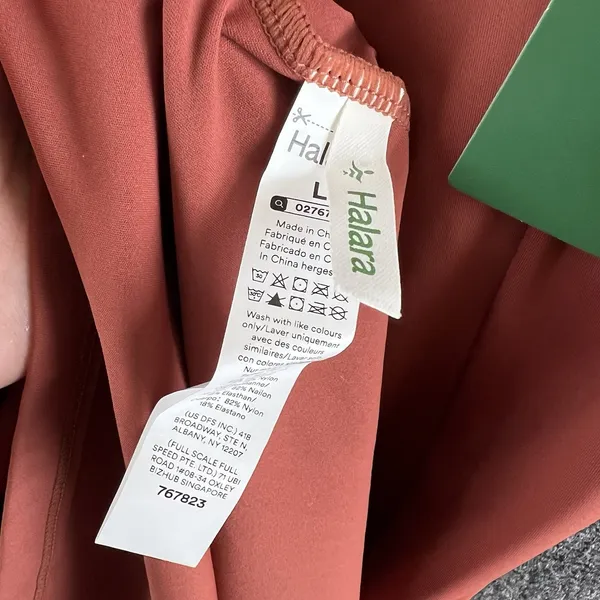 NWT Halara Softlyzero Airy Ruched Midi Dress Square Neck Slit Terracotta L - Image 9