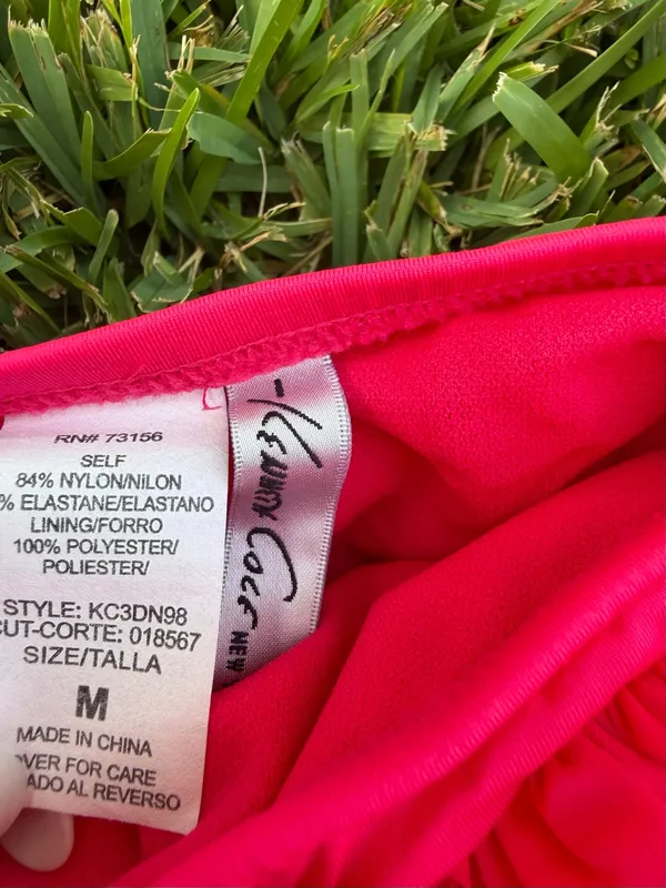Kenneth Cole New York Hot Pink Ruffle Tie Side Bikini Bottom Size M NWOT $59 - Image 3