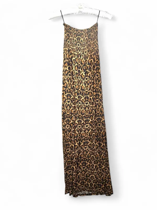 H&M DIVIDED Women’s Strapless Animal Print Tube Smocked Top Maxi Dress Size US 4 - Image 10