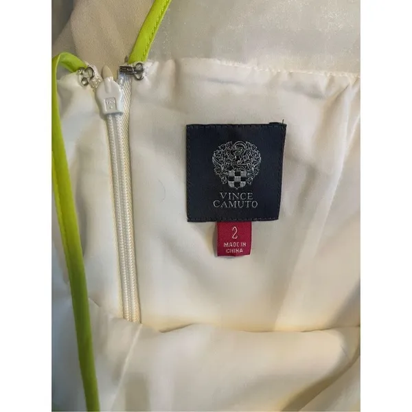 Vince‎ Camuto Off White Chiffon Pencil Mini Dress Size 2 - Image 2