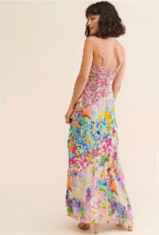 Anthropologie Vibrant Floral Maxi Dress size xsp and LP - Image 2