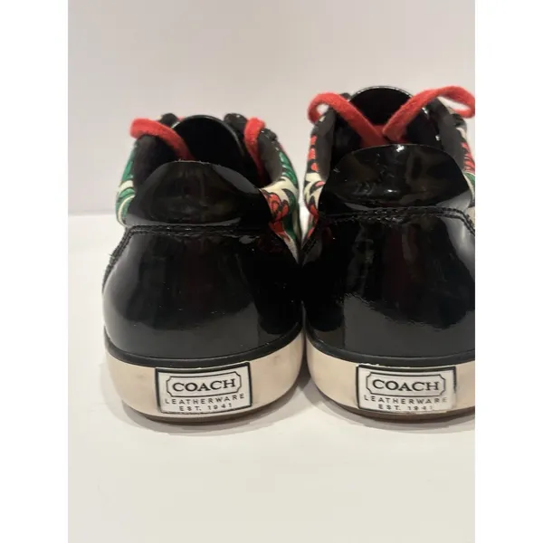 Coach Poppy Barrett Graffiti Floral Sneakers featuring Size 7 - Image 4
