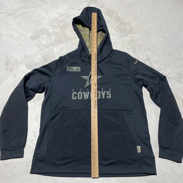 Nike Dallas Cowboys Hoodie Women's SZ L Black Green Camo Salute Service On Field - Image 6