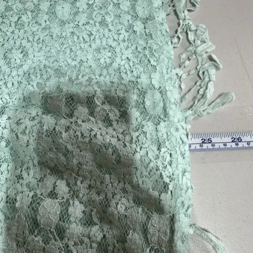 NWT Alberto Makali Mint Green‎ Lace Poncho Fringe Cape Boho Festival Sheer M - Image 10