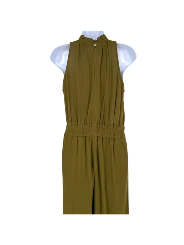 Chelsea28 Olive Green Sleeveless Halter Neck Jumpsuit Size Small Minimalist Boho - Image 5