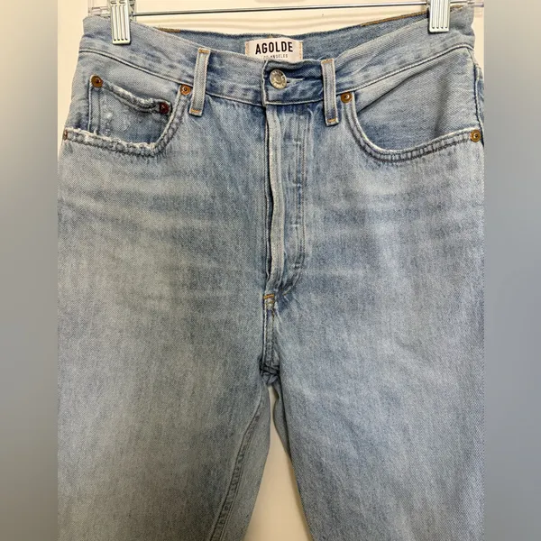 Agolde Riley High Rise Button Fly Straight Crop Size 28‎ - Image 2