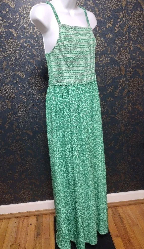Fab’rik Floral Maxi Dress Smocked Top with Slit - Image 2