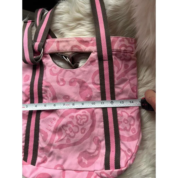 Life is Good Pink Paisley Tote Bag with Adjustable Straps - Image 10