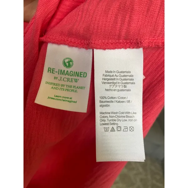 J.Crew Slub Cotton T-Shirt‎ Dress Bright Pink Lounge Travel Resort Vaca Summer M - Image 5