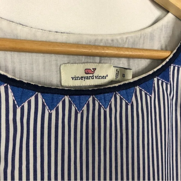 Vineyard Vines Geo Prep Embroidered Marlin‎ Blue Stripe Shift Mini Dress 10 - Image 5