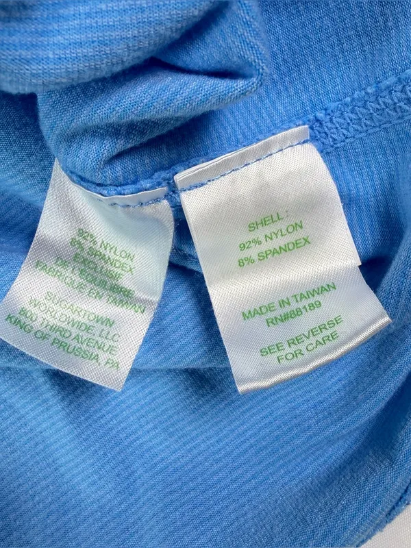 Lilly Pulitzer Luxletic Kapri Full Light Blue Zip Up Gold Accents Women's Size M - Image 8