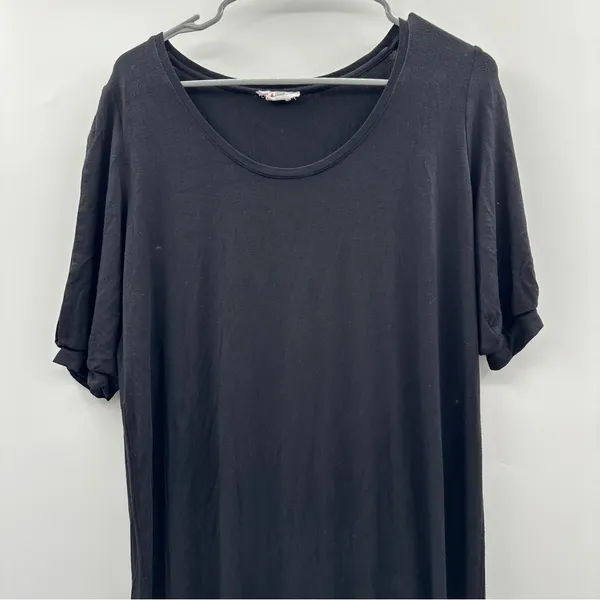 RTR Ingrid & Isabel Black Short Sleeve Stretchy Jersey Knit Maxi Dress Sz XS‎ - Image 2