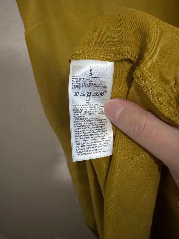 Banana Republic Viscose Drop Waist Linen Maxi Dress S Green Amber - Image 7