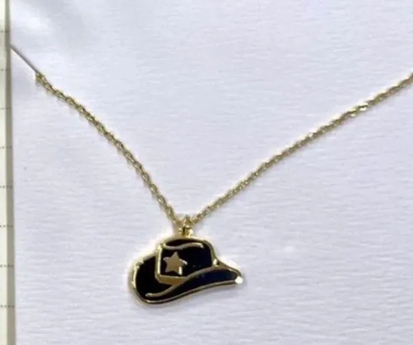 Gold Cowboy Hat Necklace – Western Country Charm Pendant - Image 7