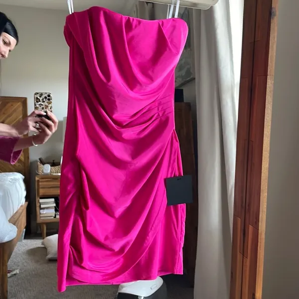 Lulu’s Bodycon Mini Hot Pink Dress XS - Image 4