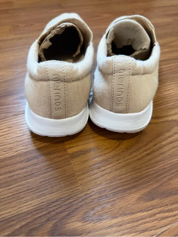 Merinos Slip On Sneakers Merino Wool Comfort Shoes Beige 12 - Image 5