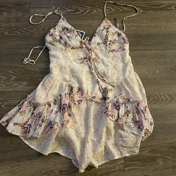 NWT FREE PEOPLE Brielle Printed Playsuit. Size XS - Image 7