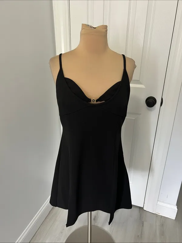 Meshki Lex Two Tone Mini Dress Black - Image 2