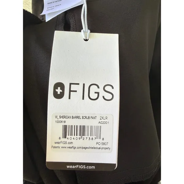 FIGS Sheridan Barrel Scrub Pants Black PO 5807 Size XXL NEW - Image 6