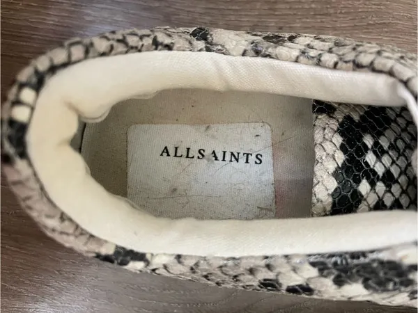 All Saints Trish Sneakers Python Snake Size 9 Animal Print Lace Up Shoes - Image 7