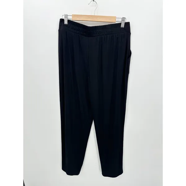 Happily Grey Black Thermal Lounge‎ Pants Womens Medium Ribbed Elastic Waist CD25 - Image 2