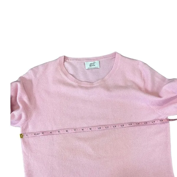 Alba Moda 100% Cashmere Sweater Pink Crewneck Lightweight Soft Knit M - Image 6
