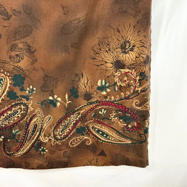 Requirements Size 12 Midi Skirt Brown Paisley Western Country Boho Witchy 1101 - Image 4