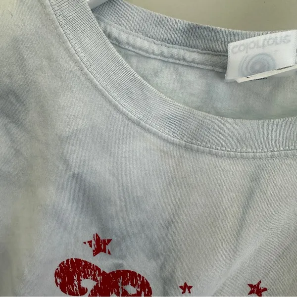Colortone Georgia Grey and White Tie-Dye Crop Top Short Sleeve Tee Shirt Size L - Image 7