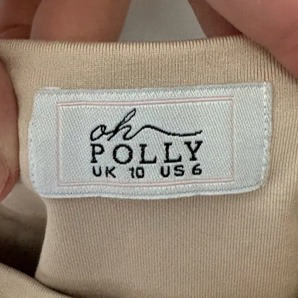 Oh Polly Cropped Bustier Corset‎ Top Beige Mesh Size 6 Coquette Y2K - Image 3